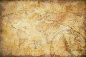Фреска Карта мира состаренная