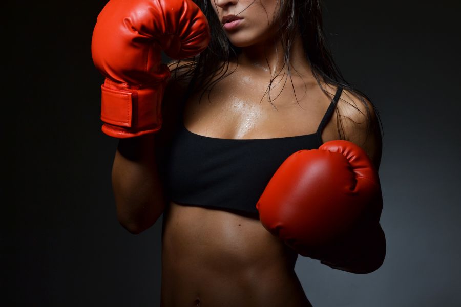 Картина на холсте девушка в боксерских перчатках, арт hd1310301